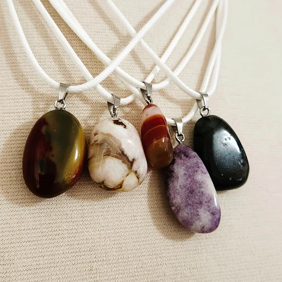 5ct Necklaces, Labradorite, Lepidolite, Carnelian, Mookaite, Flower Agate A - Picture 2 of 3